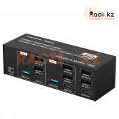 KVM-переключатель для трёх мониторов 2×3 (DP/HDMI)